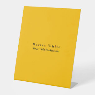 Signe De Table Ambre Jaune Plaine Élégant Professionnel