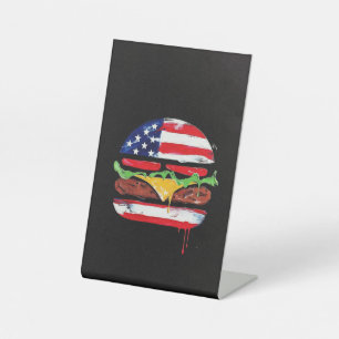 Signe De Table America Burger (Peinture noire n° 6)