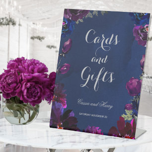 Signe De Table Amethyst Sapphire Navy Jewel Tone Cartes & Cadeaux