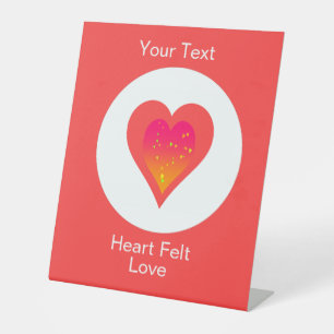 Signe De Table Amour Sincère Forme de Triple Cœur