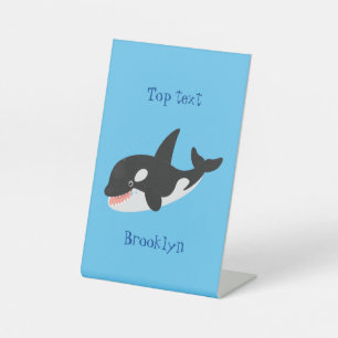 Signe De Table Amusante baleine orque mignonne dessin animé