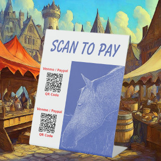 Signe De Table Analyse d'entreprise pour payer ici 2 codes QR Sig
