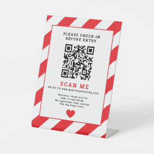 Signe De Table Analyse du code QR Signalisation d'entreprise d'en