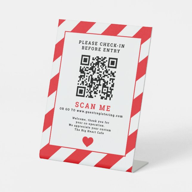Signe De Table Analyse du code QR Signalisation d'entreprise d'en (Recto)