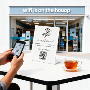 Signe De Table Analyse Internet Wi-Fi de code QR personnalisée po