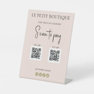Signe De Table Analyser brillamment pour payer 2 codes QR