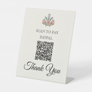 Signe De Table Analyser la boulangerie pour payer le code QR