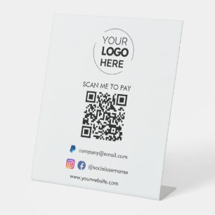 Signe De Table Analyser le code QR pour payer   Logo d'entreprise