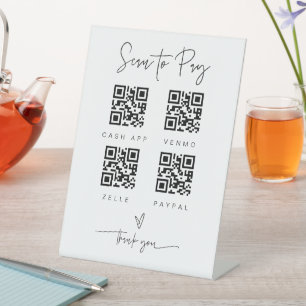 Signe De Table Analyser le code QR Signer barre de Mariage Valet 