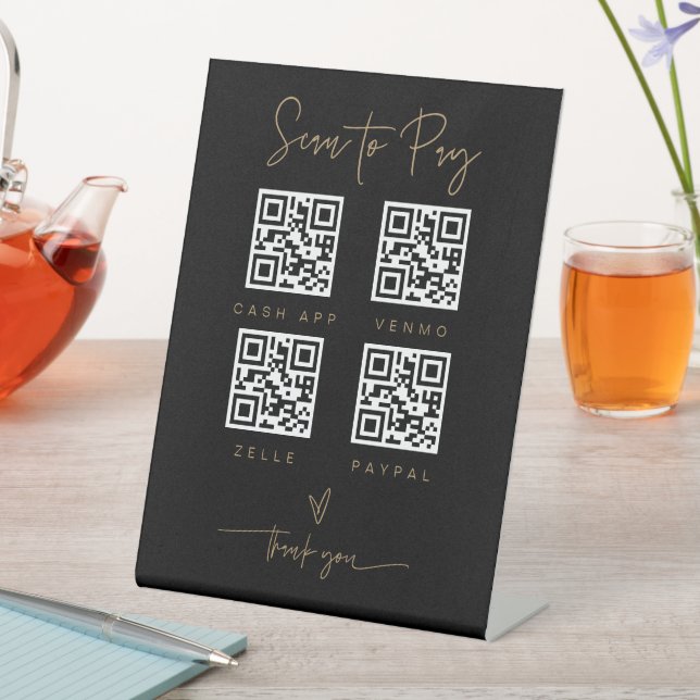 Signe De Table Analyser le code QR Signer barre de Mariage Valet  (In SItu)