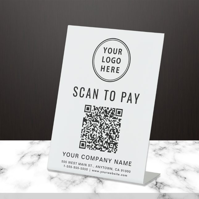 Signe De Table Analyser le logo pour payer Créer votre code QR (Créateur téléchargé)