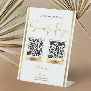 Signe De Table Analyser pour payer Gold Logo Paiement d'entrepris