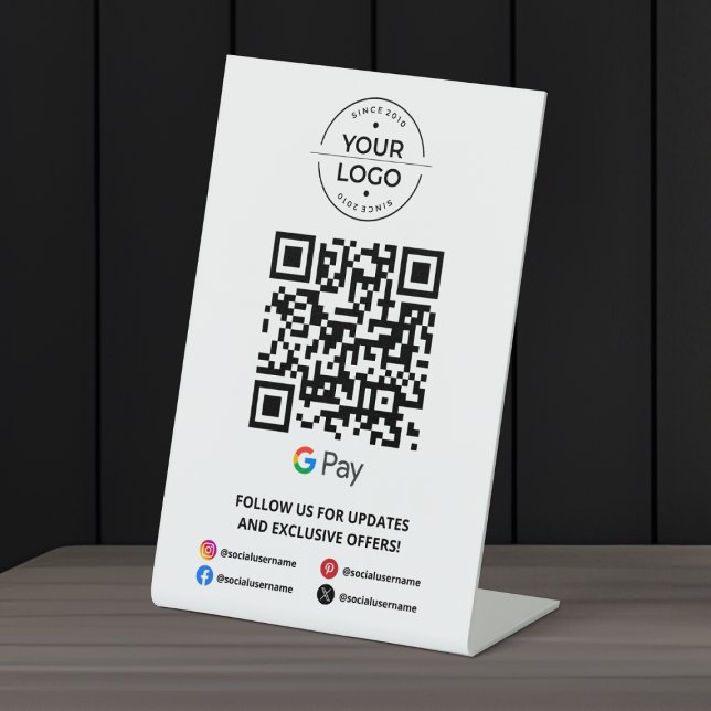 Signe De Table Analyser pour payer Google Pay QR Code (Créateur téléchargé)