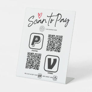 Signe De Table Analyser pour payer le code QR option de paiement
