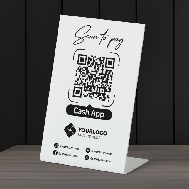 Signe De Table Analyser pour payer Signal QR Code Paiement de l'a (Créateur téléchargé)