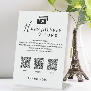 Signe De Table Analyser QR Code App Mariage du fonds de lune de m