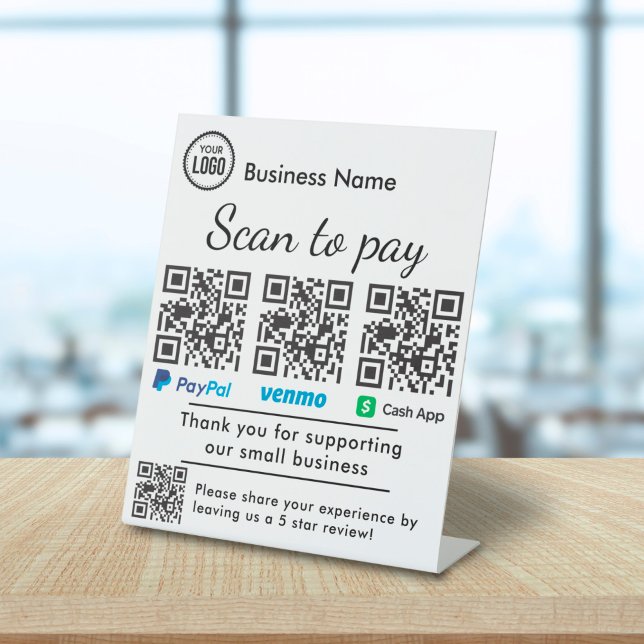 Signe De Table Analyseur De Code QR Pour Le Paiement Et Les Exame (Créateur téléchargé)