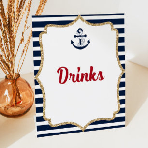 Signe De Table Ancre nautique Ahoy Boissons Table des boissons Si