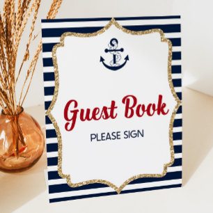 Signe De Table Ancre nautique Ahoy Guest Book Table Party Signal
