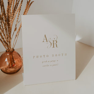 Signe De Table ANDREA Boho Gold Cream Vintage Wedding Photo Booth