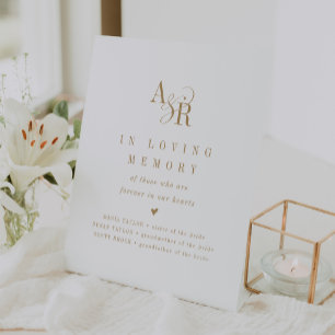Signe De Table ANDREA Boho Gold in Love Mémoire Mariage Memorial