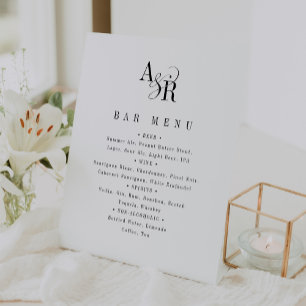 Signe De Table ANDREA Formal Simple Elegant Wedding Bar Menu Sign