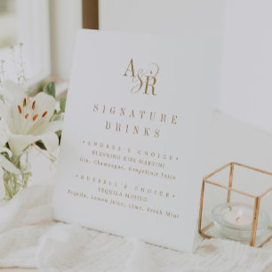 Signe De Table ANDREA Minimal Gold Signature Mariage officielle B