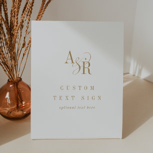 Signe De Table ANDREA Or Blanc Simple Minimaliste Simple Mariage
