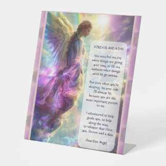 Signe De Table Angel arc-en-ciel et poème
