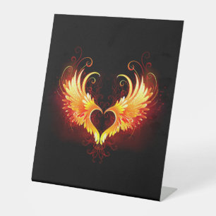 Signe De Table Angel Fire Heart with Wings