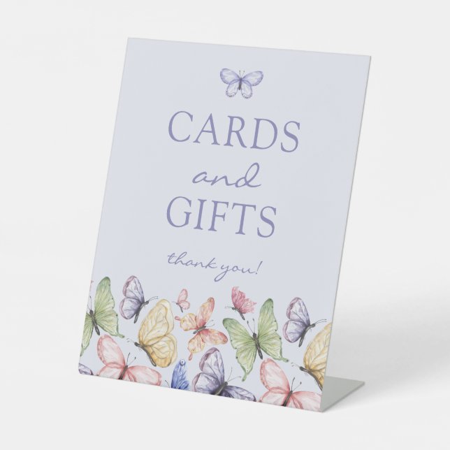 Signe De Table Anniversaire du papillon pourpre (Recto)