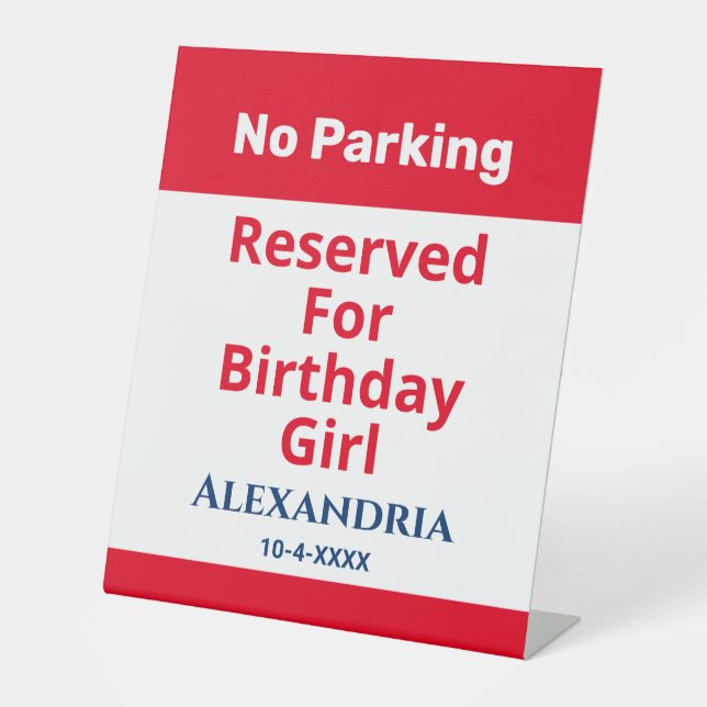 Signe De Table Anniversaire Pas de parking Réservé Amusants Perso (Recto)