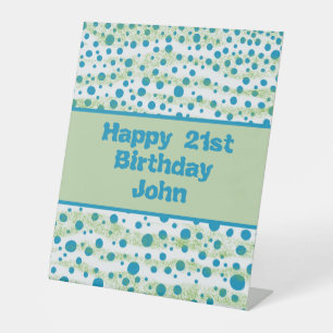Signe De Table Anniversaire Personnalisé au Bord de la Mer Bleu e