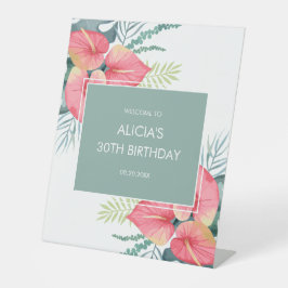 Signe De Table Anthurium Tropical Chic & Monstera Anniversaire