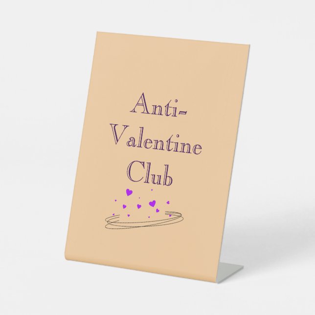 Signe De Table Anti Valentine Club Cute Minimal Pastel Art (Recto)
