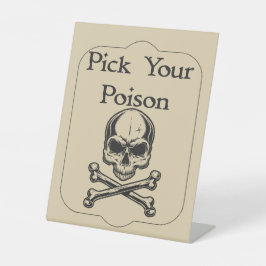 Signe De Table Apothicaire d'Halloween Choisissez Votre Poison