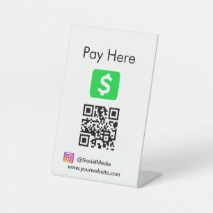Signe De Table Application de trésorerie de code QR