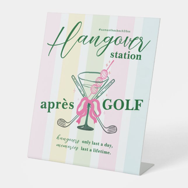 Signe De Table Aprés Golf Coquette Bachelorette Hangover Station (Recto)