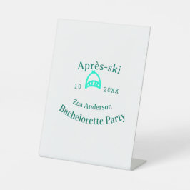 Signe De Table Après-ski bachelorette party turquoise hat name da
