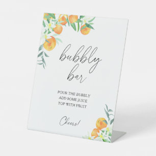 Signe De Table Aquarelle agrumes moderne - barre mousseuse