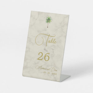 Signe De Table Aquarelle de palmier Elégant Mariage simple