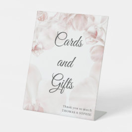 Signe De Table Aquarelle d'orchidée rose pâle détails du mariage