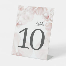 Signe De Table Aquarelle d'orchidée rose pâle détails du mariage