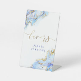 Signe De Table aquarelle encre bleue faveurs guéridon