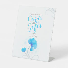 Signe De Table Aquarelle fleur bleu mariage tableau cadeau signal