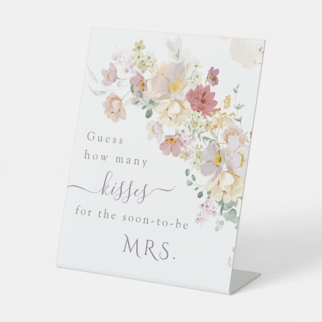 Signe De Table Aquarelle Fleur sauvage Purple Spring Bride Jeu (Recto)