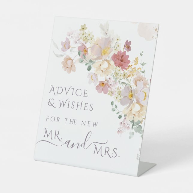 Signe De Table Aquarelle Fleur sauvage Purple Spring Conseil nupt (Recto)