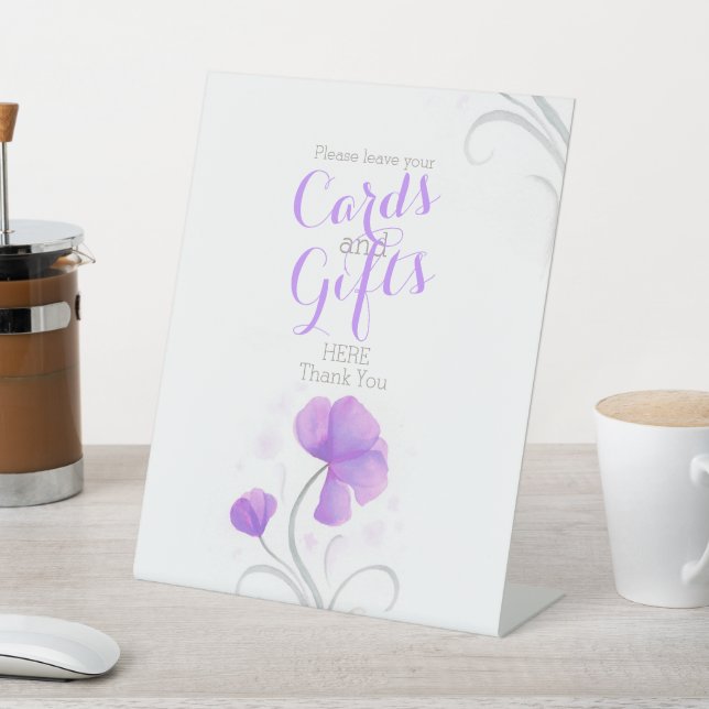 Signe De Table Aquarelle fleur violet mariage table cadeau (In SItu)