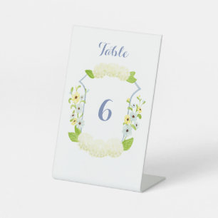 Signe De Table Aquarelle Hydrangea Crest Numéros de table