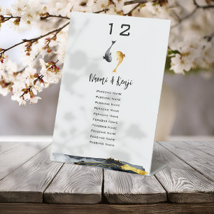Signe De Table Aquarelle Koi Fish Mariage